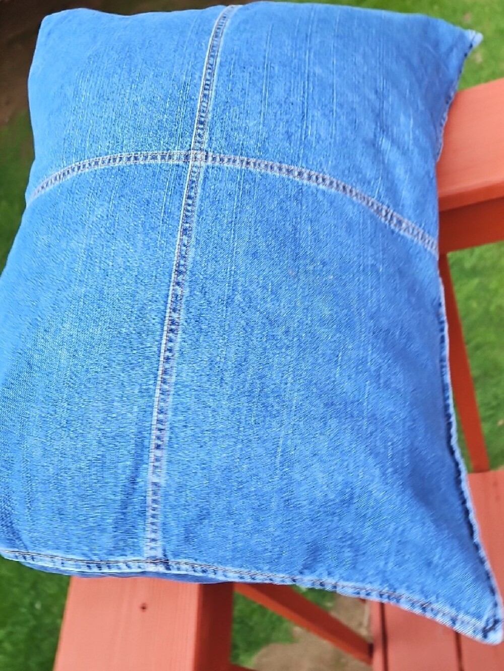 Vintage Y2K 2 Pc Set Tommy Hilfiger Blue Denim Patchwork  Pillow Cases Covers
